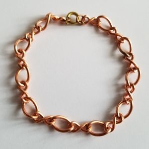 Vintage bracelet Copper color chain bracelet gold tone metal clasp